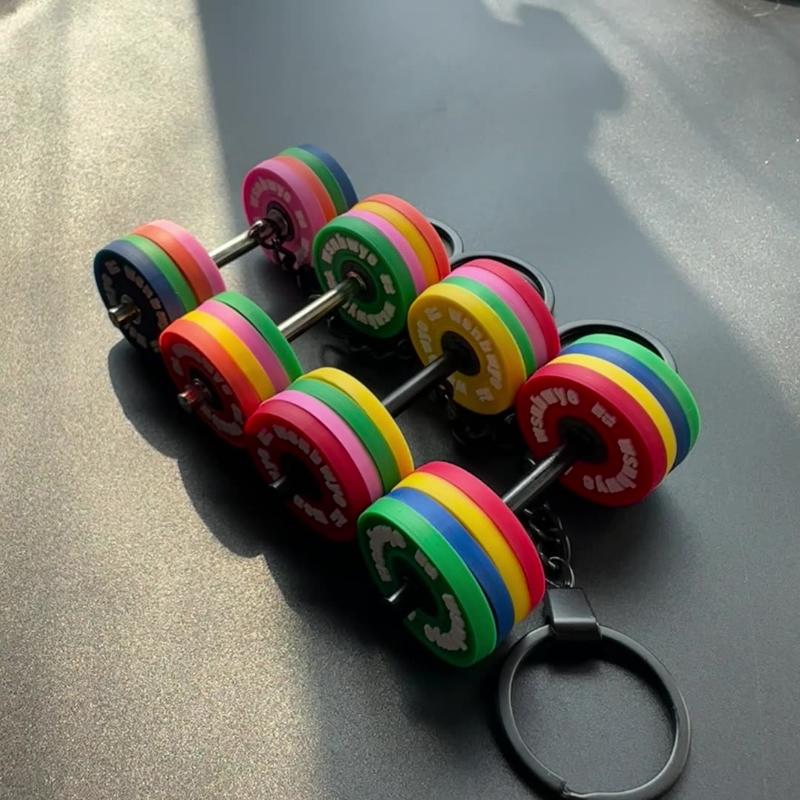 Barbell Silicone Dumbbell Gym Gifts For Gym Lovers Fitness Trainer Gift Backpack Car Pendant