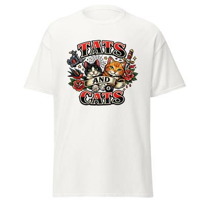 Tats And Cats - Funny Old School Tattoo Shirt For Cat Lovers, Unisex