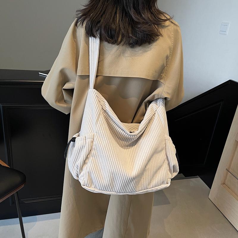 Torba na ramię Commuter Corduroy Bag Damska torba typu tote o dużej pojemności Torba typu crossbody