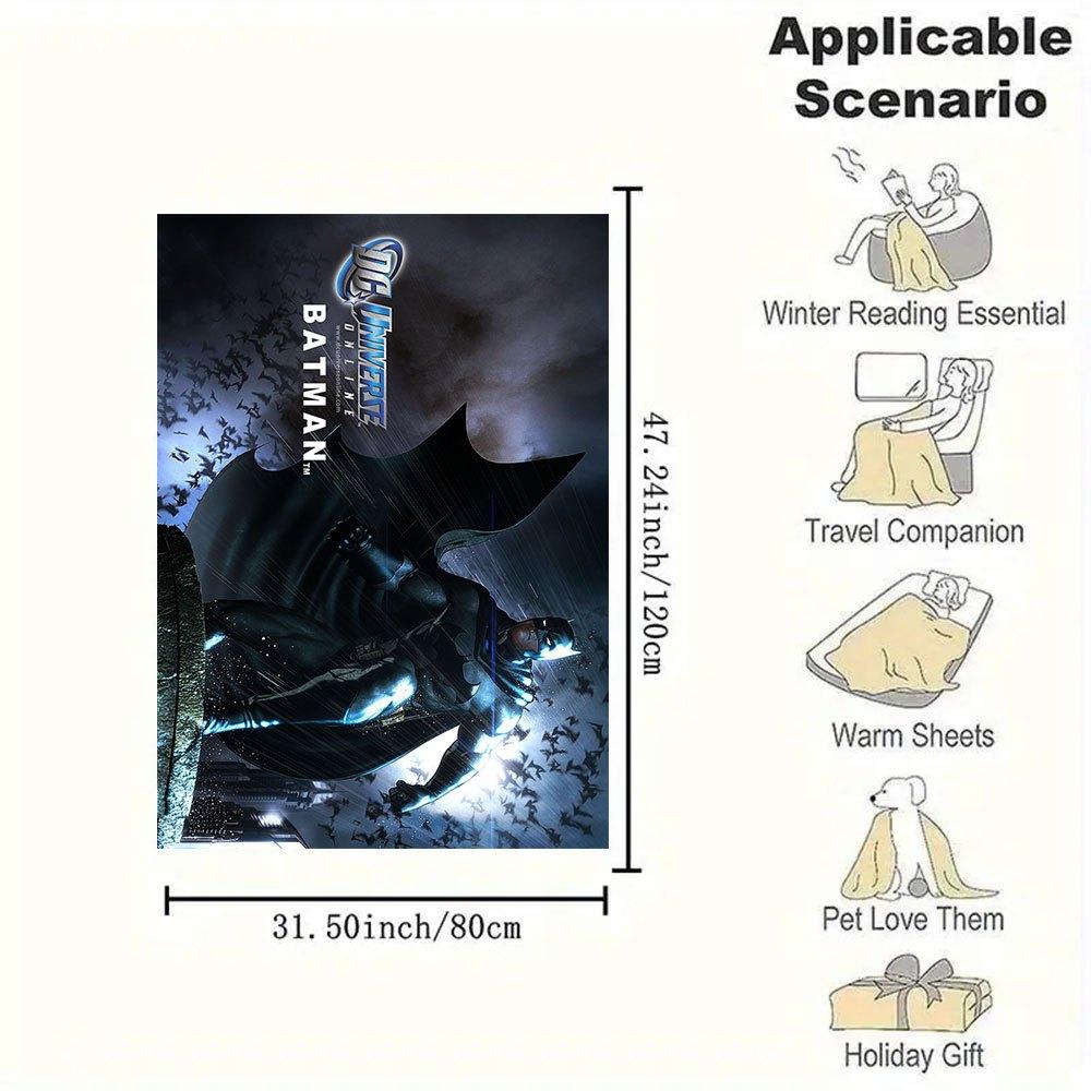 Batman DC Universe Online Poster PrintBlanket Flannel Throw Blanket for Sofa, Bed, Travel, Camping, Office, Couch, Chair