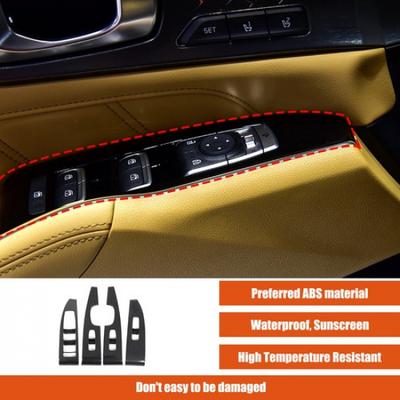 ABS Carbon Fiber Window Lift Switch Button Trim Frame For Kia Sorento MQ4 21-25