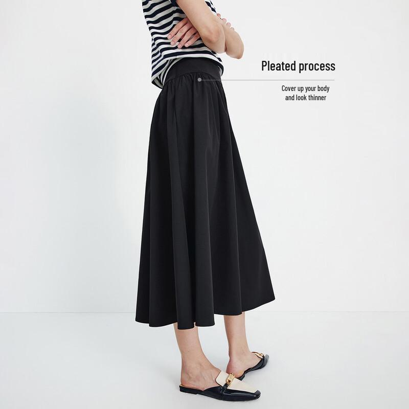 Navigare Women's Pleated A-Line Mid-Length Skirt
