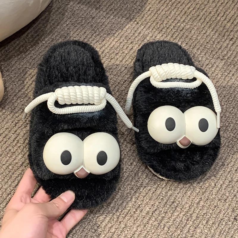 2024 Children Outside Slippers for Girls Winter New Fahion Cute Cartoon Soft Bottom Anti-slippery Versatile Casual Warm Shoes