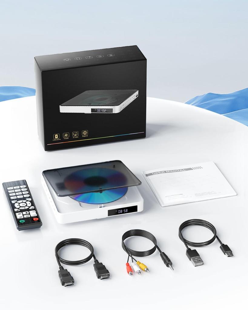 Arafuna Mini DVD USB Region 1080P CPRM HDMI Playback Recording Terrestrial Digital Connects To Earphone and Remote Control Included Player, Powered,