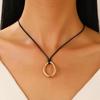 Vintage Runder Hohlanhänger Minimalistische Halskette für Damen Gold Silber Farbe Minimalistischer Schick Vielseitiger Kragen Schmuck