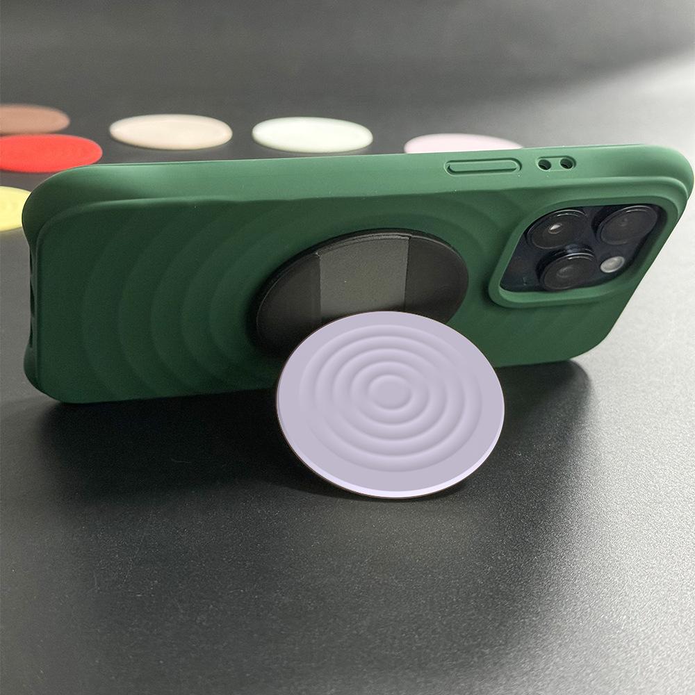 Simple Solid Color Magsafe Magnetic Suction Bracket Wavy Circle High-end Tide Brand Casetif Multi-function