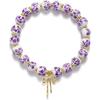 Beaded Bracelets for Women,Bow Charm Blue Flower Gold Plated Jewelry Women