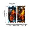 Set Of 2 Filtering Curtains Excluding Rods Non Movable Without Batteries Flame Skull Motorcycle Curtain Made Polyester