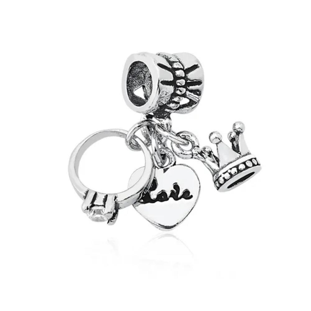 Copper Princess Crown Charm Dreamcatcher Moon Fit Original Necklace Bracelet Women Jewelry Birthday Diy Gift