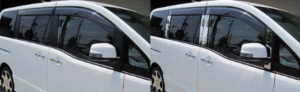 BRIGHTZ Stainless Steel Pillar Panels for Toyota Serena C25 Series with Standard 1272 Ultra-Mirror (12-Piece Set) (Compatible Visors) [PIL-SIL-231]