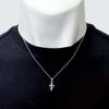 Pendant Necklace Top Cross Cubic Zirconia Silver 925 Accessory [Sears] Men's Women's Sp01-0033