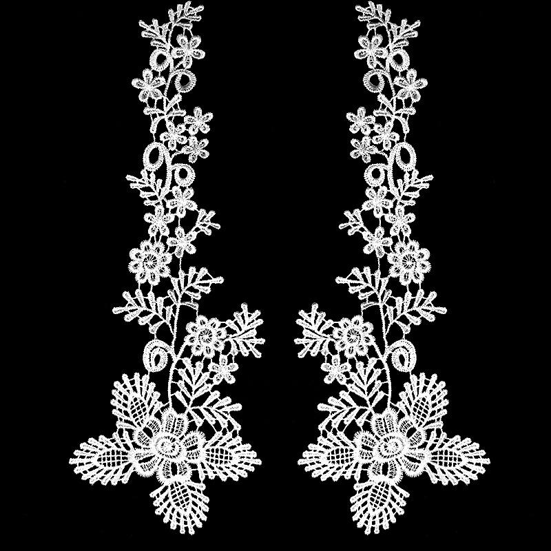 Polyester light embroidery lace symmetrical clothing lace accessories water-soluble hollow embroidery flower strip cloth sticker