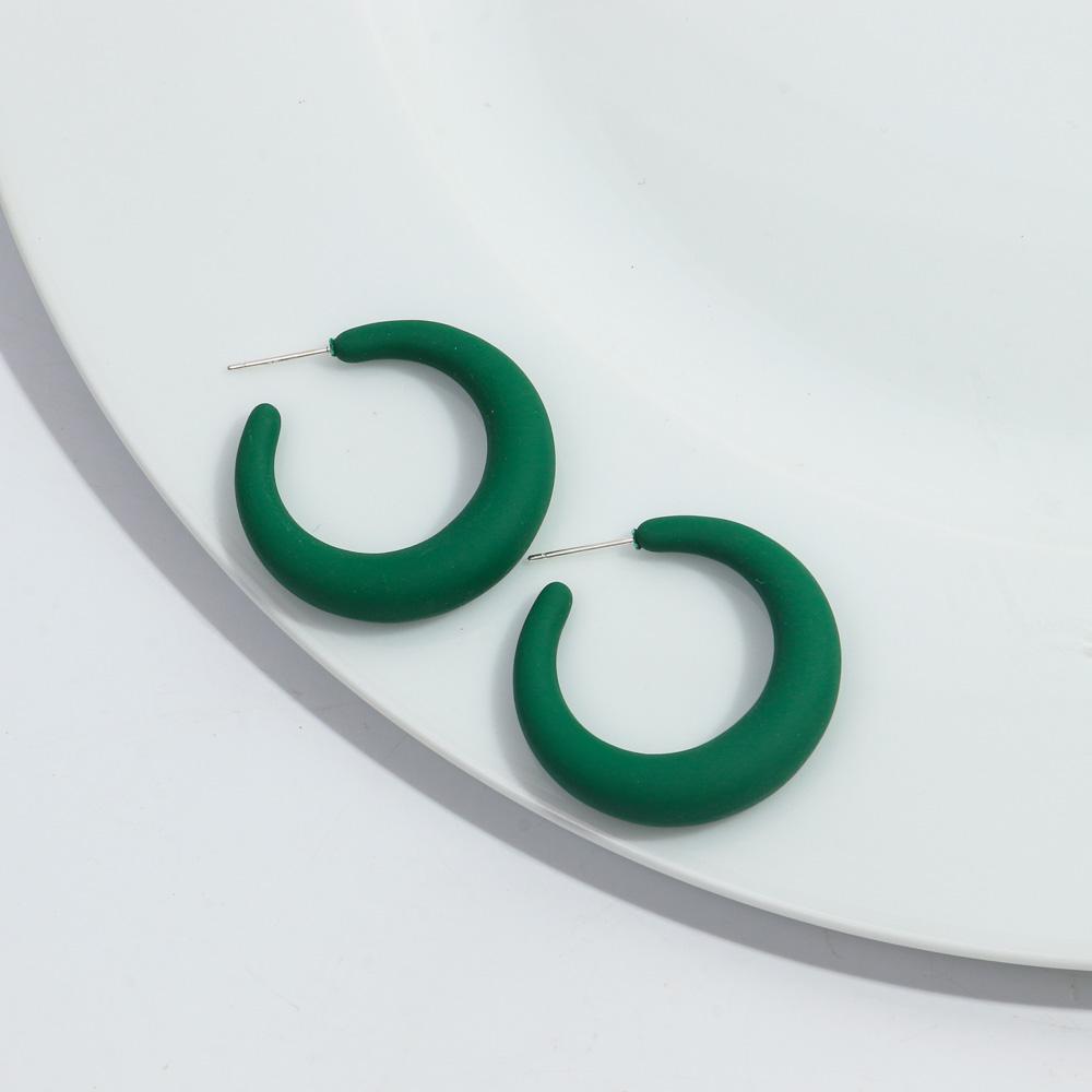 Korean Frosted Acrylic C-Shape Hoop Earrings for Women Resin Geometric Candy Color Circle Earrings 2025 Fashion Jewelry Gifts