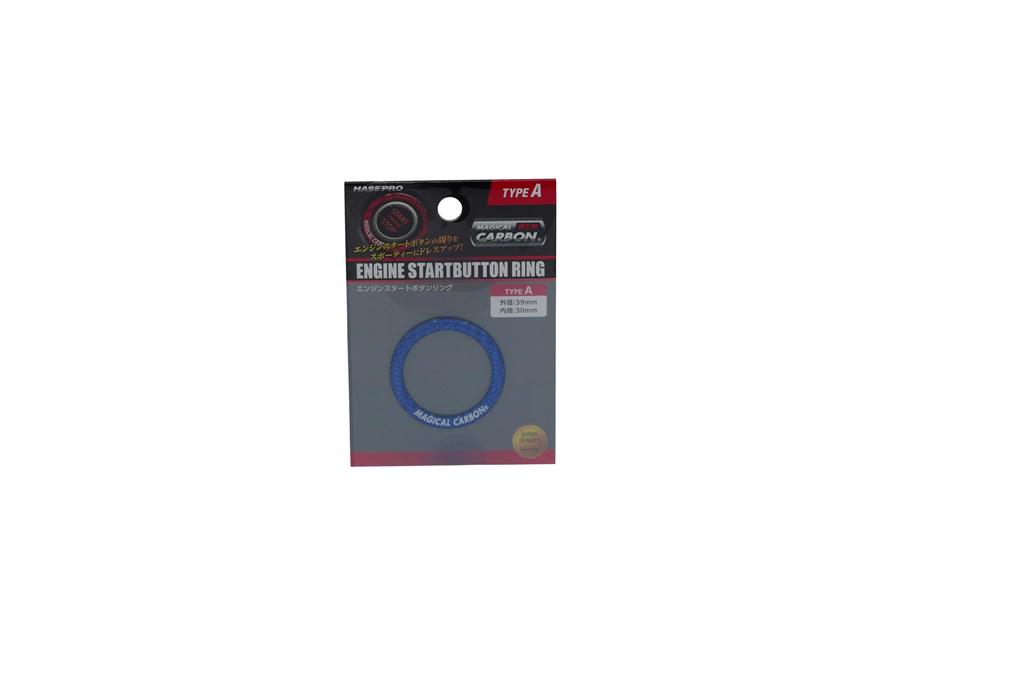 Hasepro Magical Carbon NEO Engine Start Button Ring TYPEA Blue CESB-1BLU