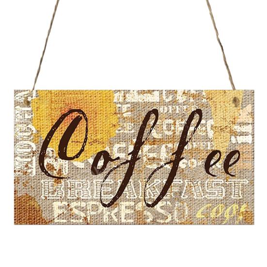 Front Door Sign Smooth Edge Exquisite Pattern Lanyard Design Burr Free Not Easily Deformed Coffee Bar Hanging