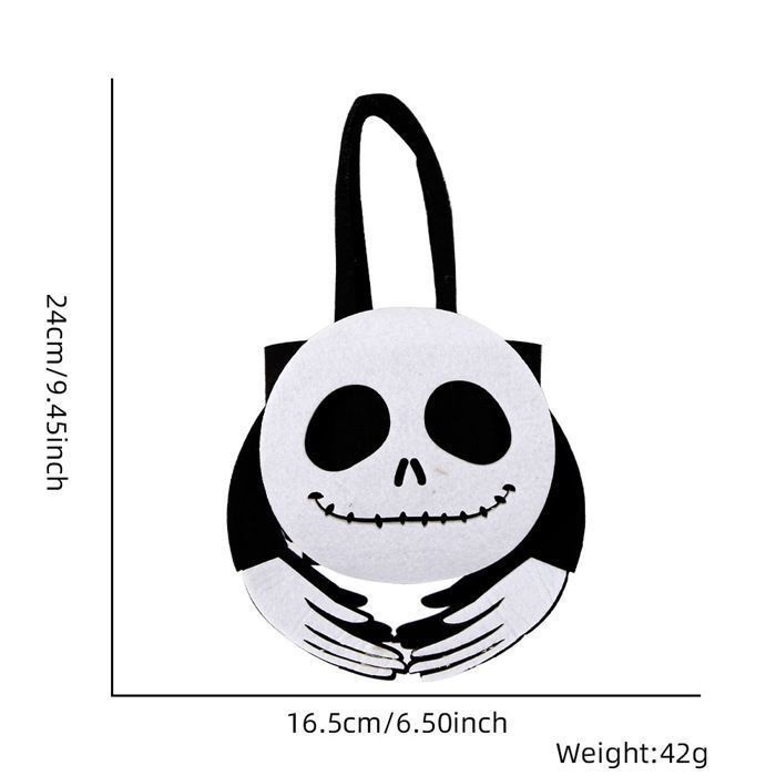 Sac à bonbons d’Halloween - AIMOONSA - Lot de 4 sacs - Feutre durable - Designs démon squelette chauve-souris