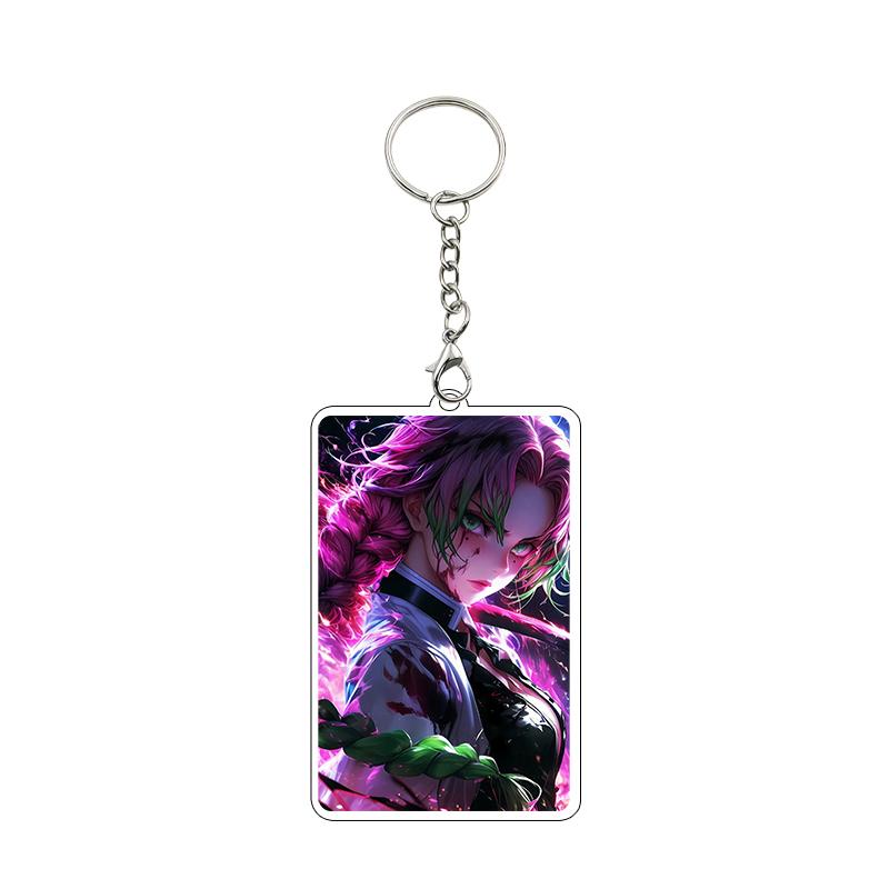 Fashion Anime Acrylic Keychain Accessories Tomioka Giyuu Kanroji Mitsuri Nezuko Cartoon Car Charm Pendant Gifts Toys Wholesale