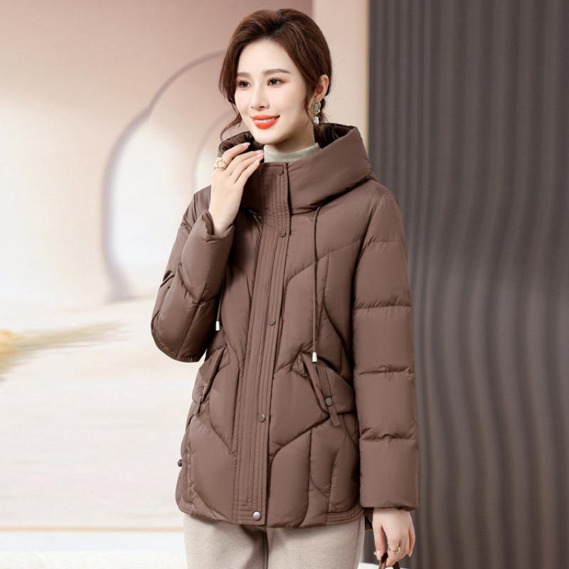 

Women s short cotton clothes, mother s autumn and winter clothes, thickened loose down cotton-padded clothes, warm jackets, fashionable and thin L темно-коричневого