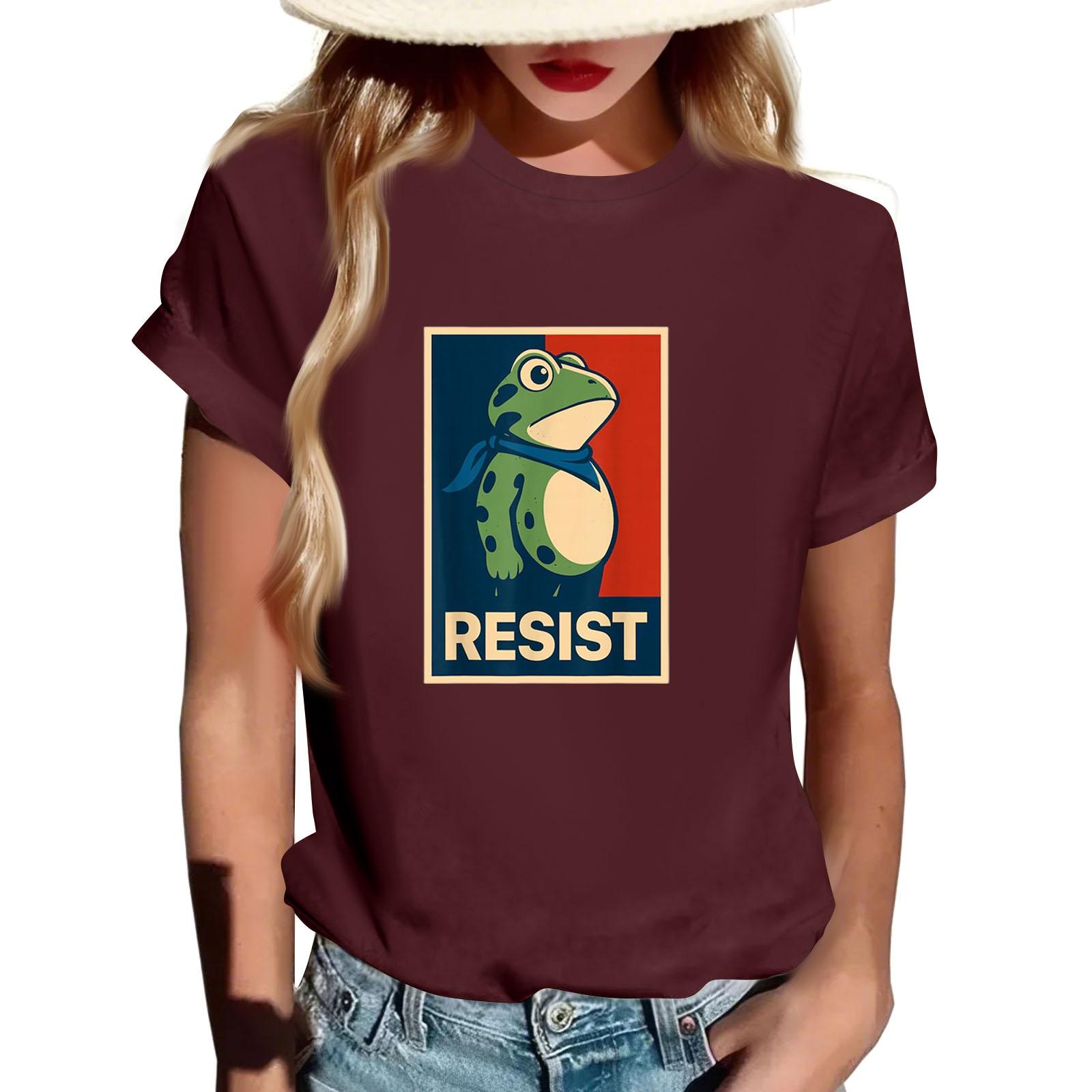 

Взрослая футболка с круглым вырезом, повседневная, с принтом, с коротким рукавом S винный