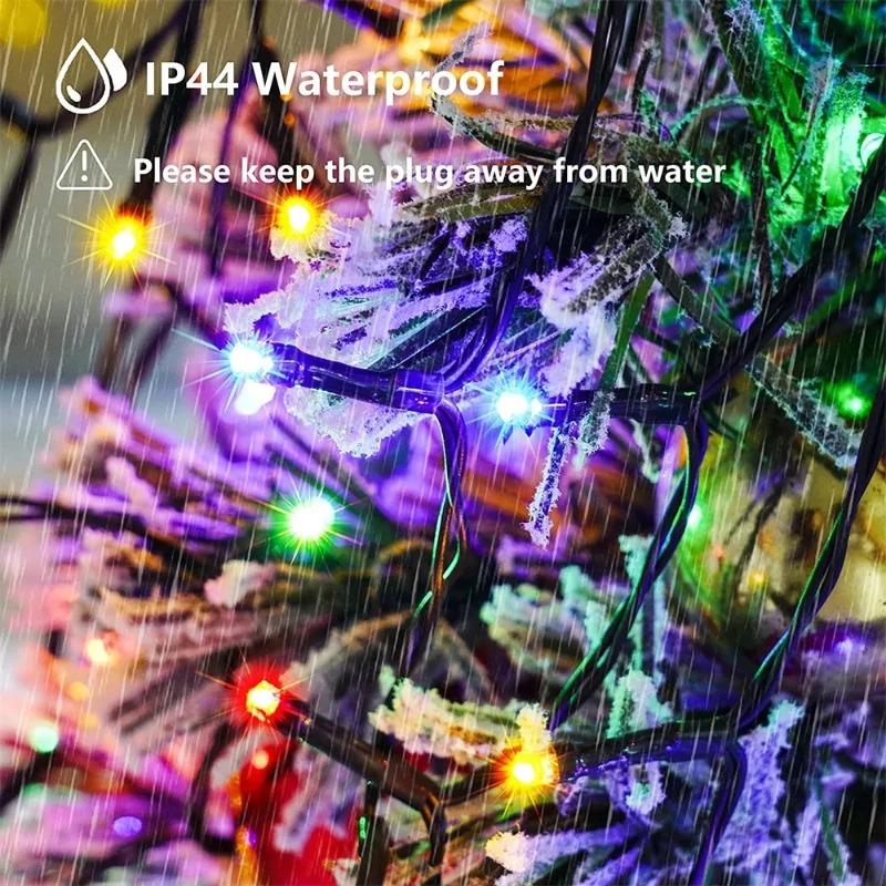 Christmas Tree String Lights with Green Ring Usb Charge Christmas Lights Waterproof String Light for Outdoor Indoor Xmas Decor
