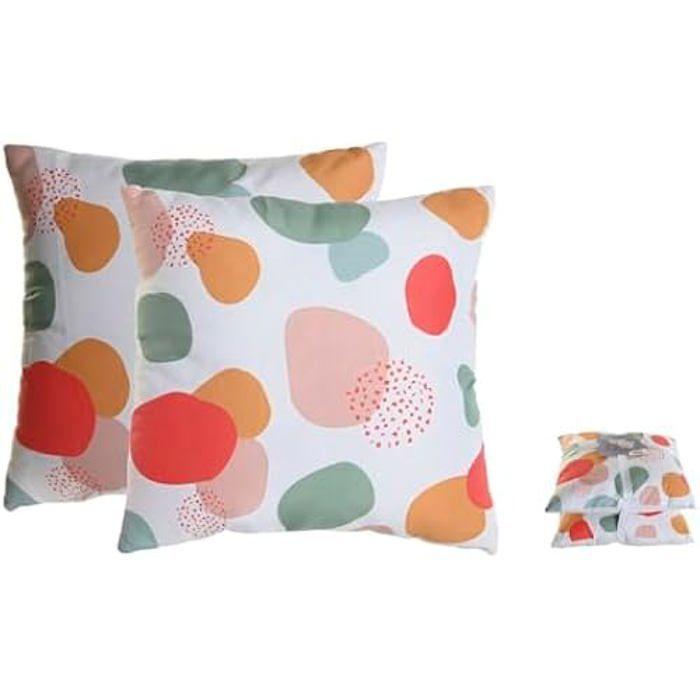 Coussins - HOME ESPRIT - Lot de 2 - Multicolore - 45 x 45 cm - Design Contemporain