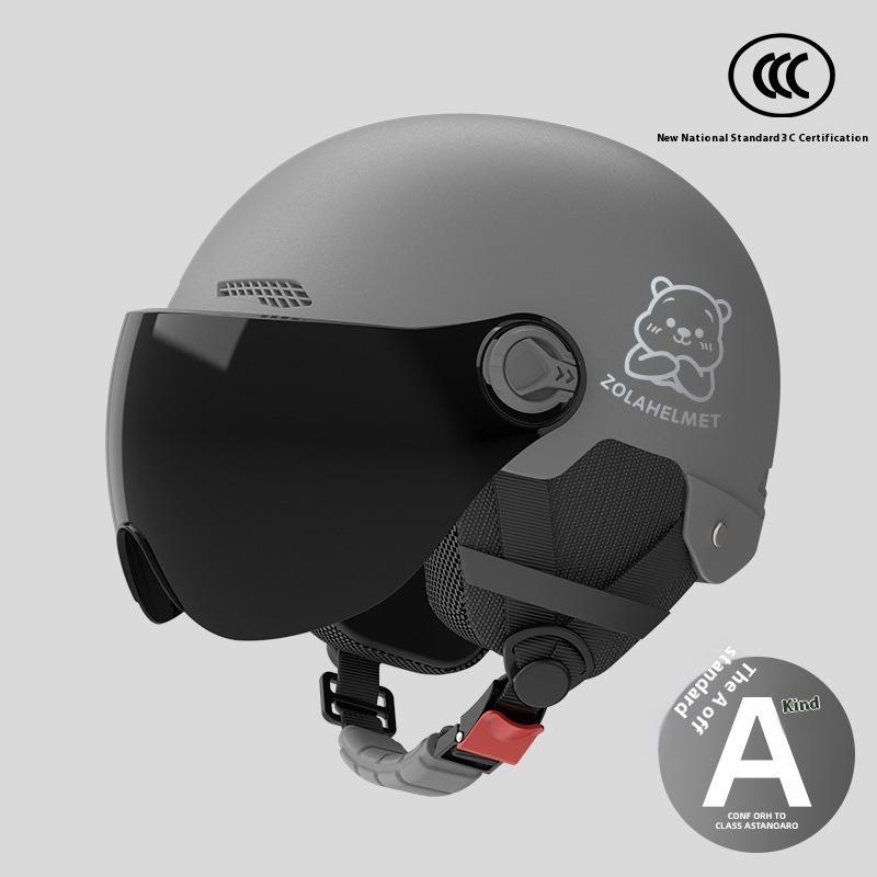 Bear Helmet, Electric Car, Half Helmet, Sunscreen for Women, Ventilated and Light, Wholesale with Ear Protectors, Warm In Winter