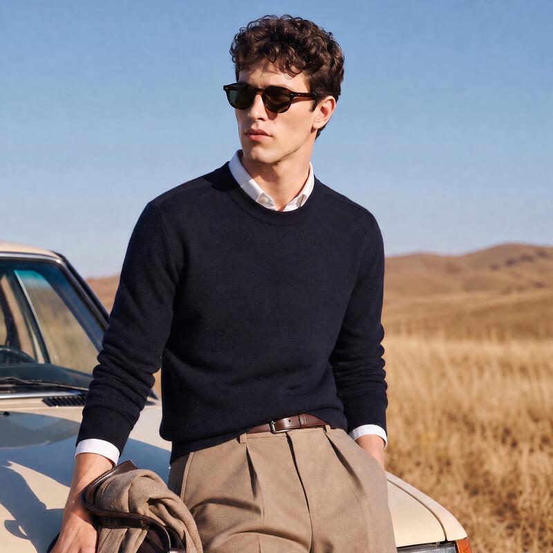 Antonio Luxury Yak Wool & Lambswool Crewneck Sweater