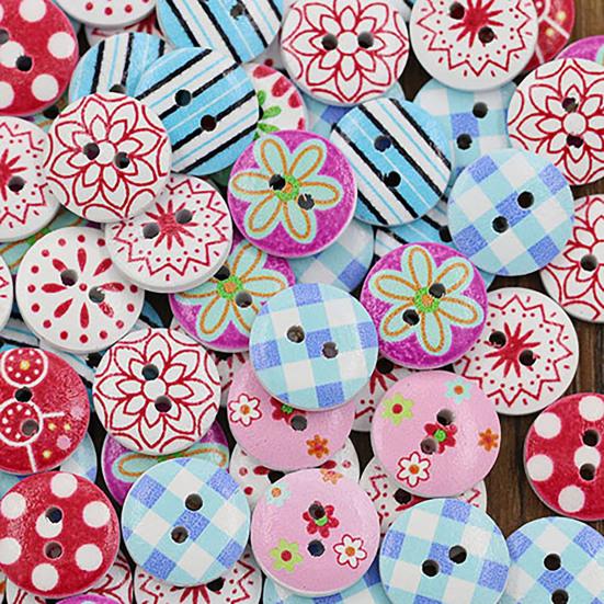 100Pcs Simple Buttons Durable Exquisite Crafts 2 Holes Buttons for Cardigan Sweater