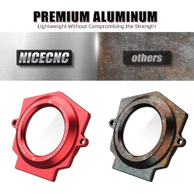 NICECNC Transparent Camshaft Viewing Cover Aluminum Compatible with Yamaha Raptor YFM 700 2006-2026, Raptor 700 R/SE 2009-2026, Replacement for