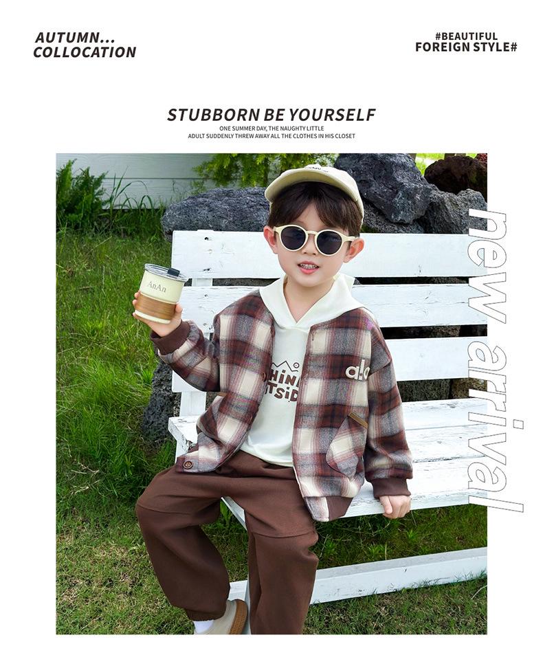 2025 Herbst Jungen Koreanischer Stil Dreiteiler: Modisches Baby-Sweatshirt & Mantel