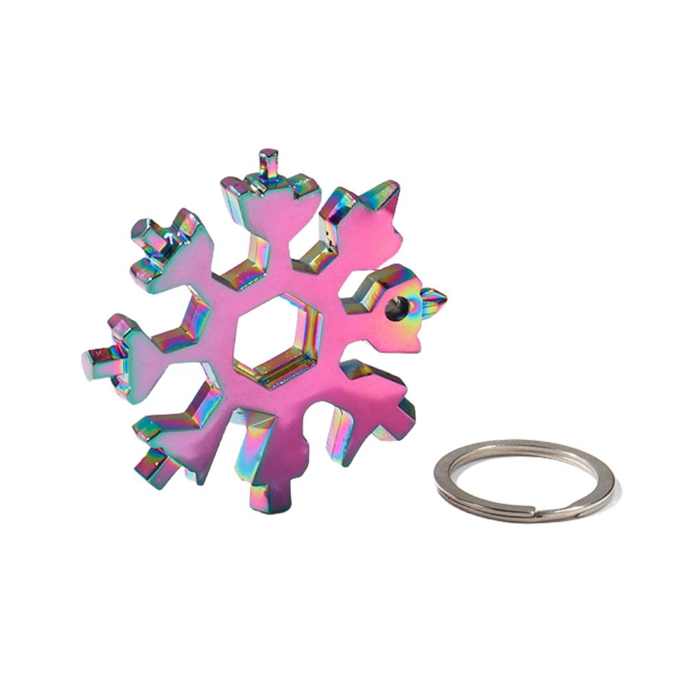 Clé Snowflake Multi-outil 18-en-1 en Acier Inoxydable Populaire Portable Acier Créatif Outil de Réparation Vélo Extérieur Ouvrir une Bouteille
