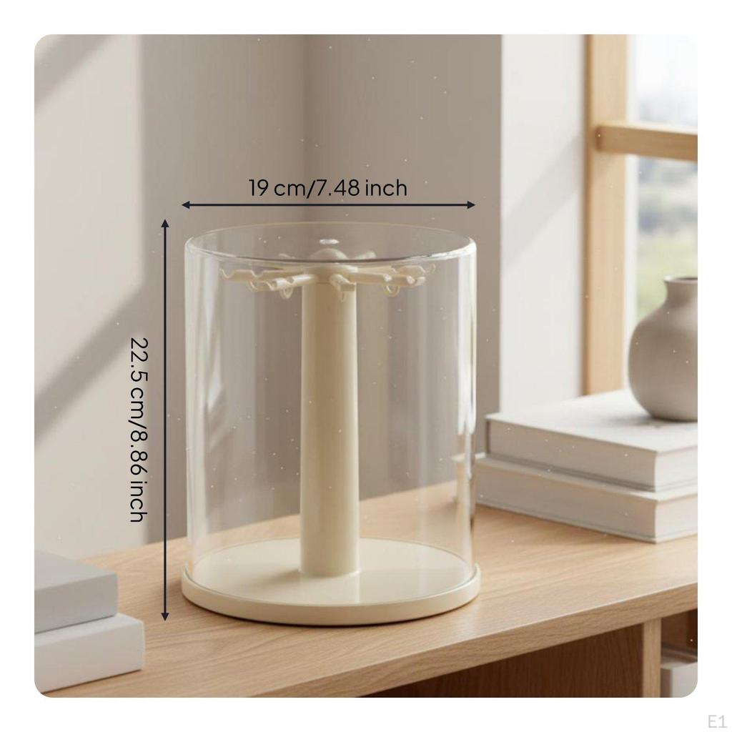 Clear Dustproof Doll Case High Translucency Rotating Keychain Display Stand Stable Base Collectible