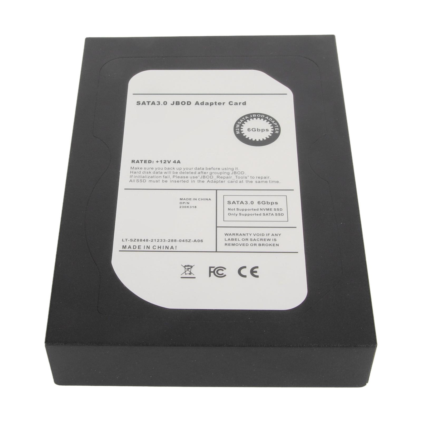 

Адаптер 5-портовый M.2 SATA SSD на 3,5-дюймовый SATA3.0, адаптер корпуса JBOD 6 Гбит/с для Win 7 8 10 11