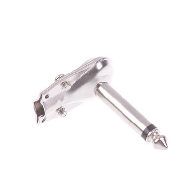 Plugue Mono de 6,35 mm em Ângulo Reto Plano Macho Conector para Pedal de Efeitos de Guitarra Conector para Microfone Amplificador