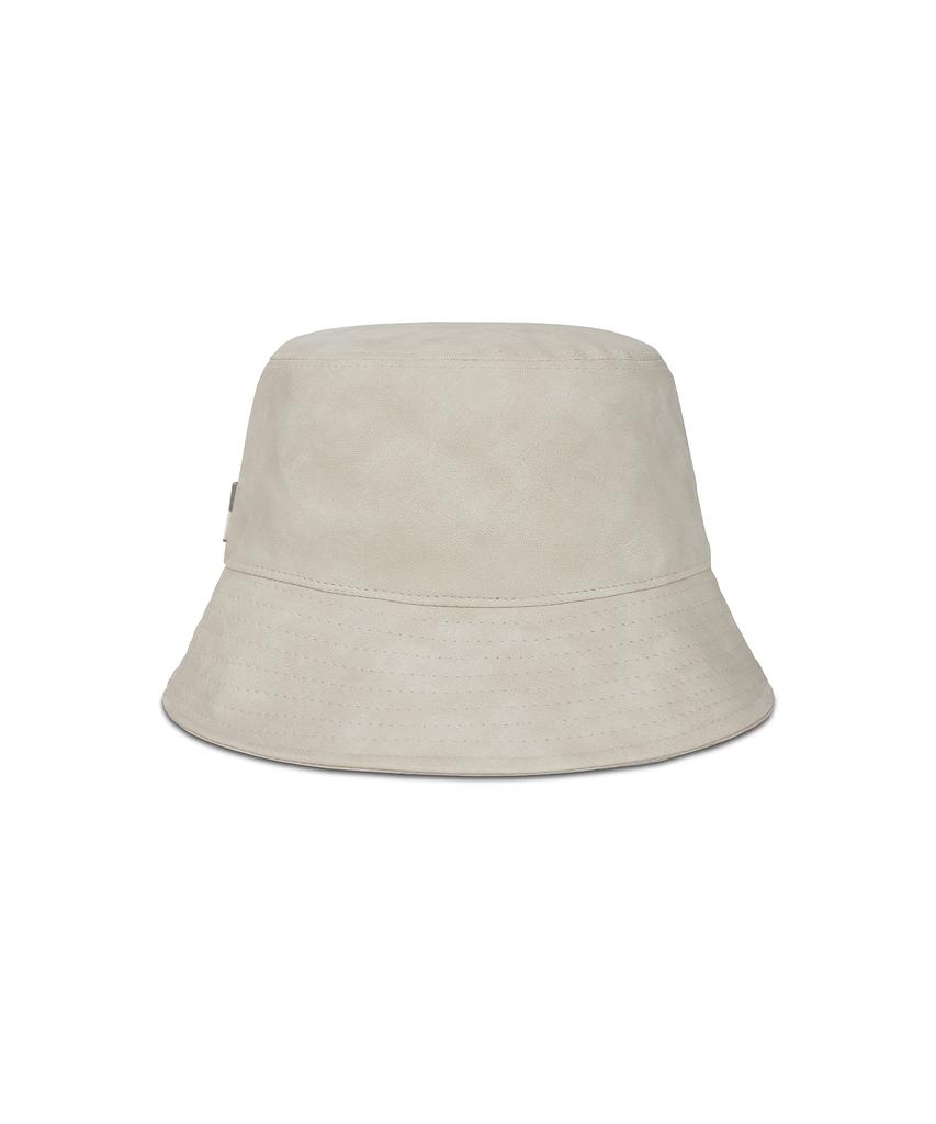 Bajal Va Studded Vegan Leather Bucket Hat Ivory