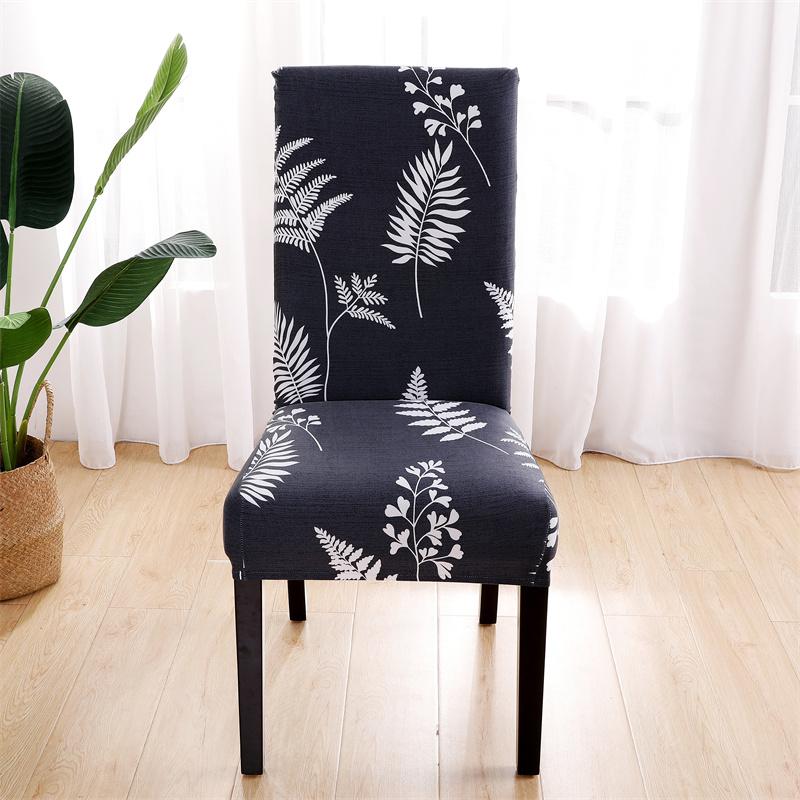 1Piece Printed Dining Room Chair Cover Spandex Elastic Stretch Slipcovers for Kitchen Hotel Banquet Living Room Home Decoration
