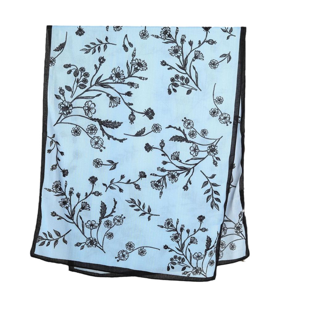 High End Korean Version Women's Simple Elegant Printed Velvet Long Scarf Artistic Small Fresh Warm Thin Shawl Wholesale