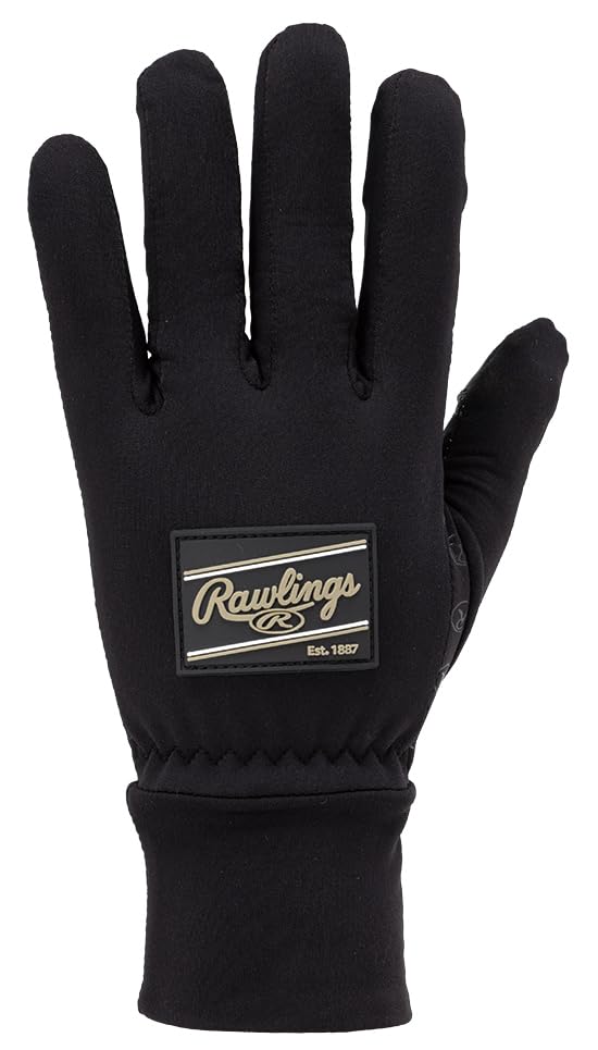 Rawlings Бейсбольные трикотажные перчатки стрейч для холодной погоды EAC15F05 Черный/Черный