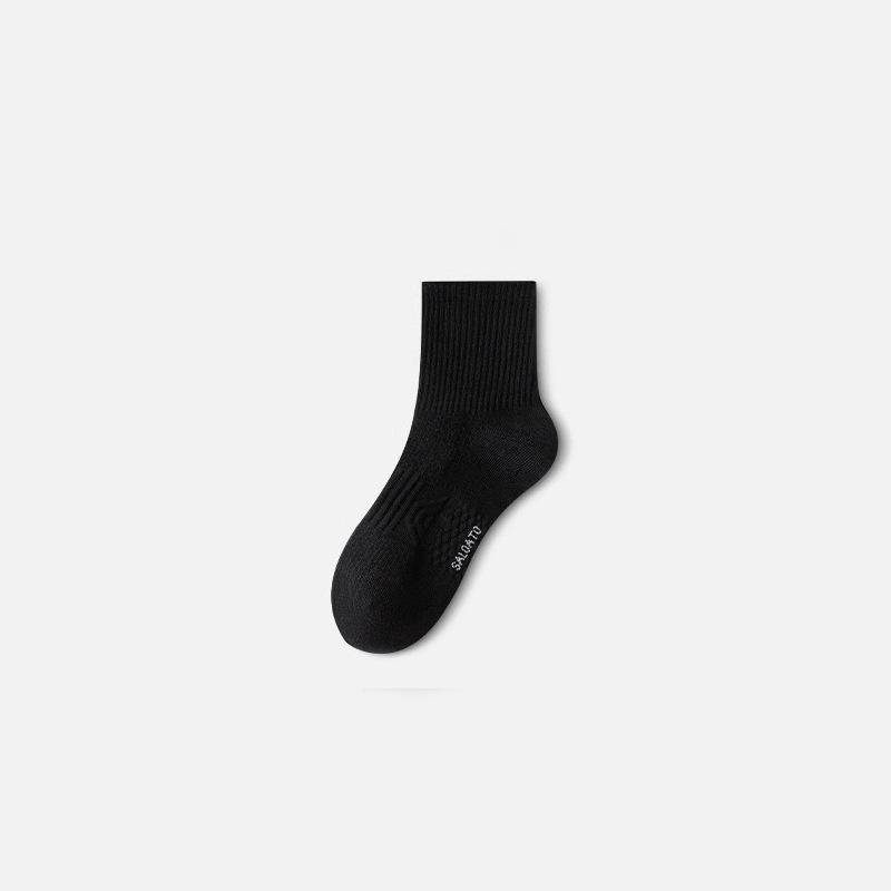 White Socks, Men's, Summer, Pure Cotton, Thin, Short Socks, Sweat Absorbing and Breathable, Sports Running, Teenagers, Basketball Mid Tube Socks