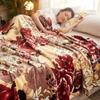 Soft Blanket for Beds Thin Coral Fleece Plaids for Sofa Single/Queen/King Blanket for Travel Reactive Printed Blanket Plaids