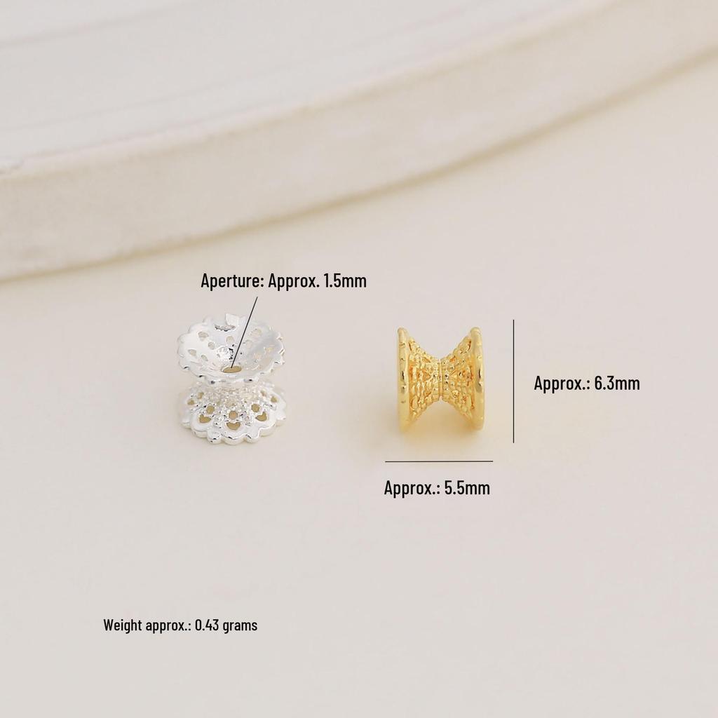 18k Gold-Filled Color-Preserving Hollow Waist Flower Spacer Beads for DIY Double-Sided Crystal Bracelet Jewelry