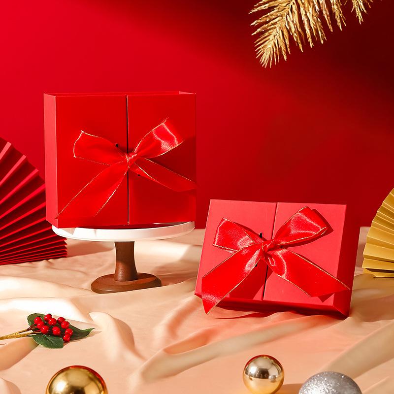 Festive Red Double-Door Gift Box: Lipstick & Perfume Set