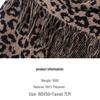 2025 Fall/Winter Retro Leopard Print Tassel Cashmere-Feel Scarf & Triangle Shawl for Women