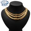 Hip Hop Bling Gold Cuban Link Chain Necklace For Men, Rapper Style Tank Chain Jewelry, Trendy Whip Chain Necklace