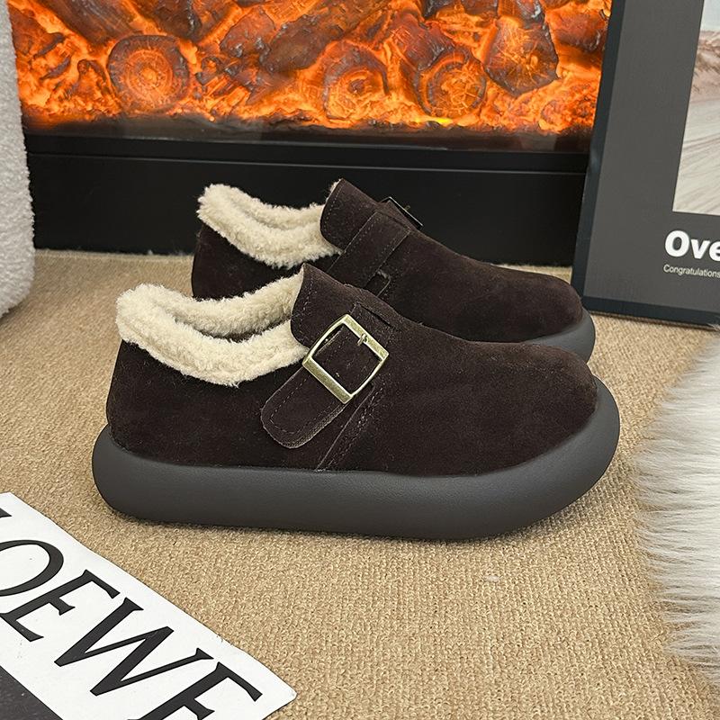 

Женские пушистые зимние теплые сноубутсы на толстой подошве, легкие, на флисовой подкладке, нескользящие, износостойкие, повседневные, спортивные, хлопковые туфли 40 темно-коричневого
