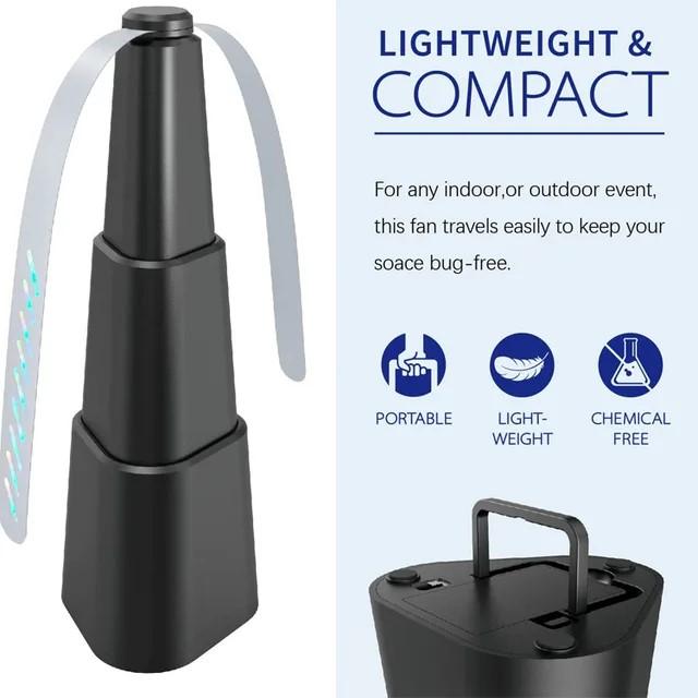 

Shrunken fan blade fly repeller indoor and outdoor multi-functional automatic fly catcher battery plastic mosquito fan