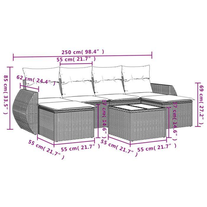 VidaXL Garden Lounge Set with Cushions 7 Pcs, Patio Sofas, Patio Furniture Set, Outdoor Furniture, Beige 3254065