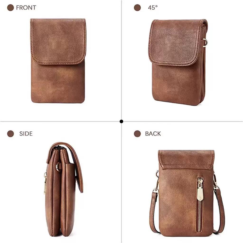 Vegan Leather Small Crossbody Bags For Women DesigneCell Phone Bag Ladies Wallet Purses With Adjustable Strap