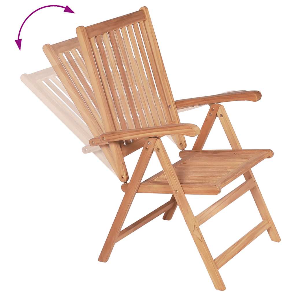 Adjustable Garden Chairs 2 pcs Solid Teak Wood