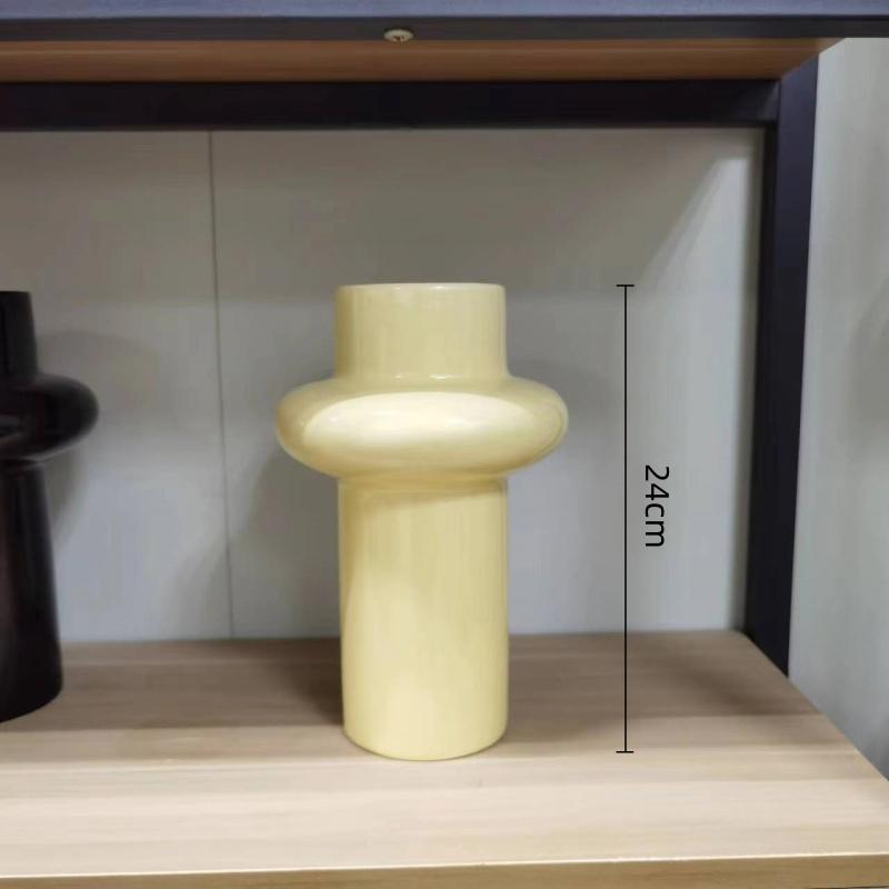 Ceramic Vase Geometric Ring Flower Vase Flower Arrangement Accessories Ceramic Ornaments Home Decoration Vases Pots